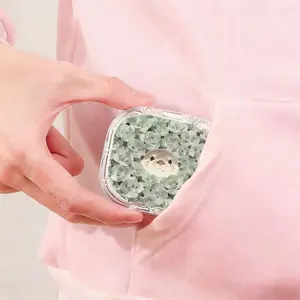 Grey Green Succulent Otter Print Retainer Box Popular Denture Storage Box All Scenes Universal Orthodontic Retainer Case Large Capacity Moisture Proof Drop Proof Storage Box