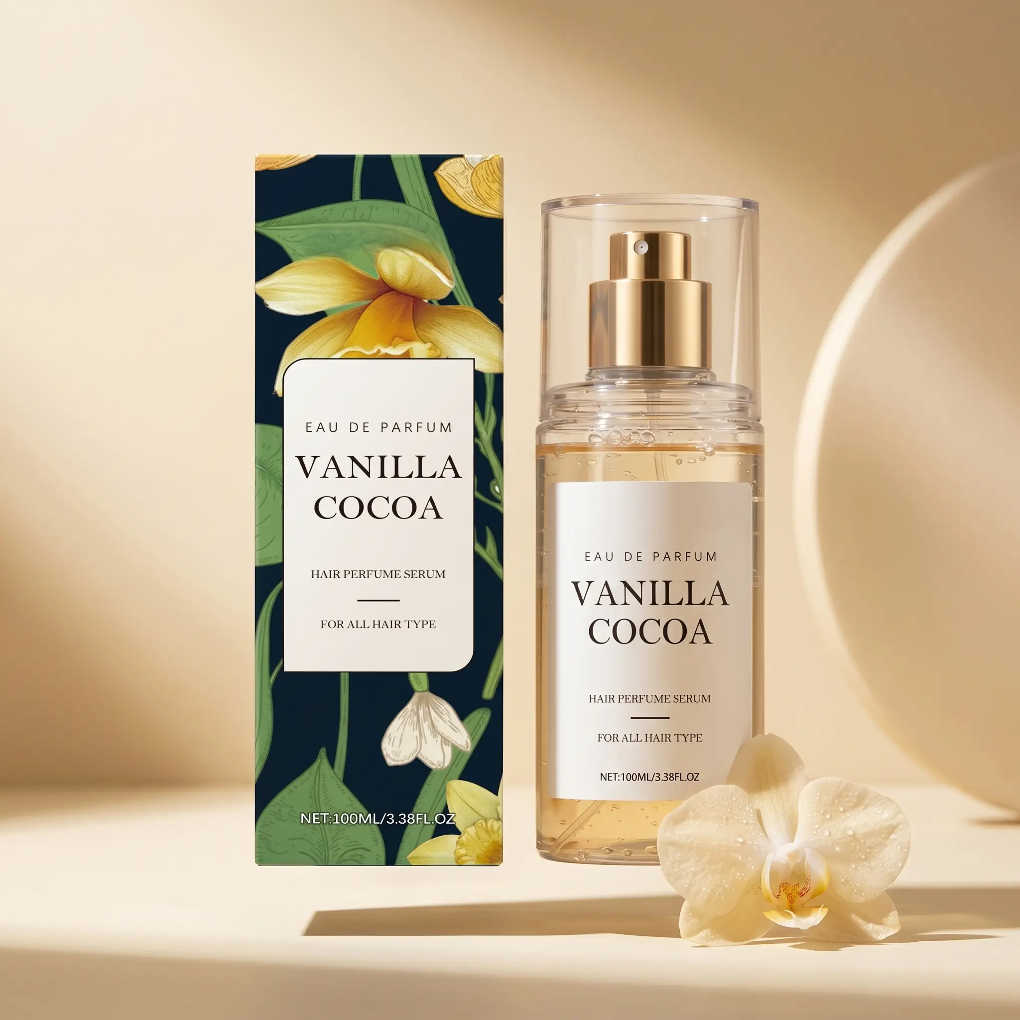 Vanilla Cocoa Hair Perfume Spray for Hair & Body | Light Fragrance Body Mist | Fresh, light-scented perfume floral elegant scentual fruit long lasting  sweet fruity Eau de Parfum natural long-lasting fragrance gourmand fragrance e daily portable