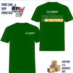 Pioneer The Proof Is In The Yield T-Shirt, 2 Sides, modern agriculture performance style, oversized t-shirt for men, farmer apparel, gift for ag professionals