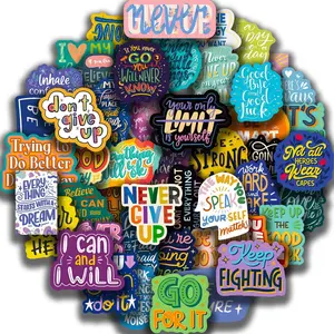 50 Sarcastic Theme Stickers, Cartoon Text Decals for Phone Cases, Water Bottle, Room Walls, DIY Waterproof Decorations, 50 Patterns