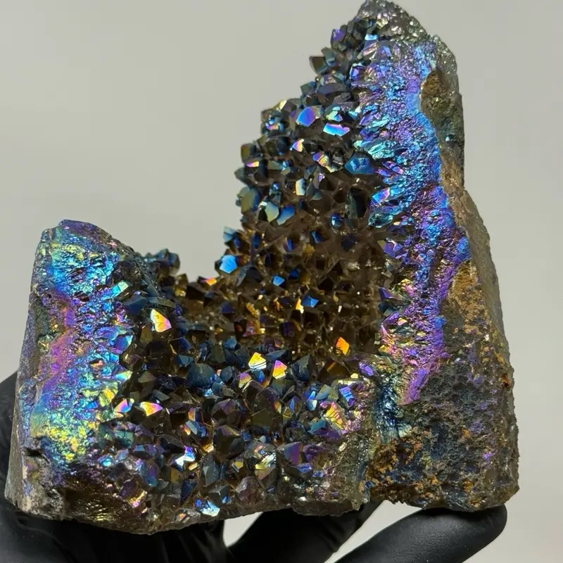 Large 5” inch Titanium Aura Amethyst Cluster Specimen