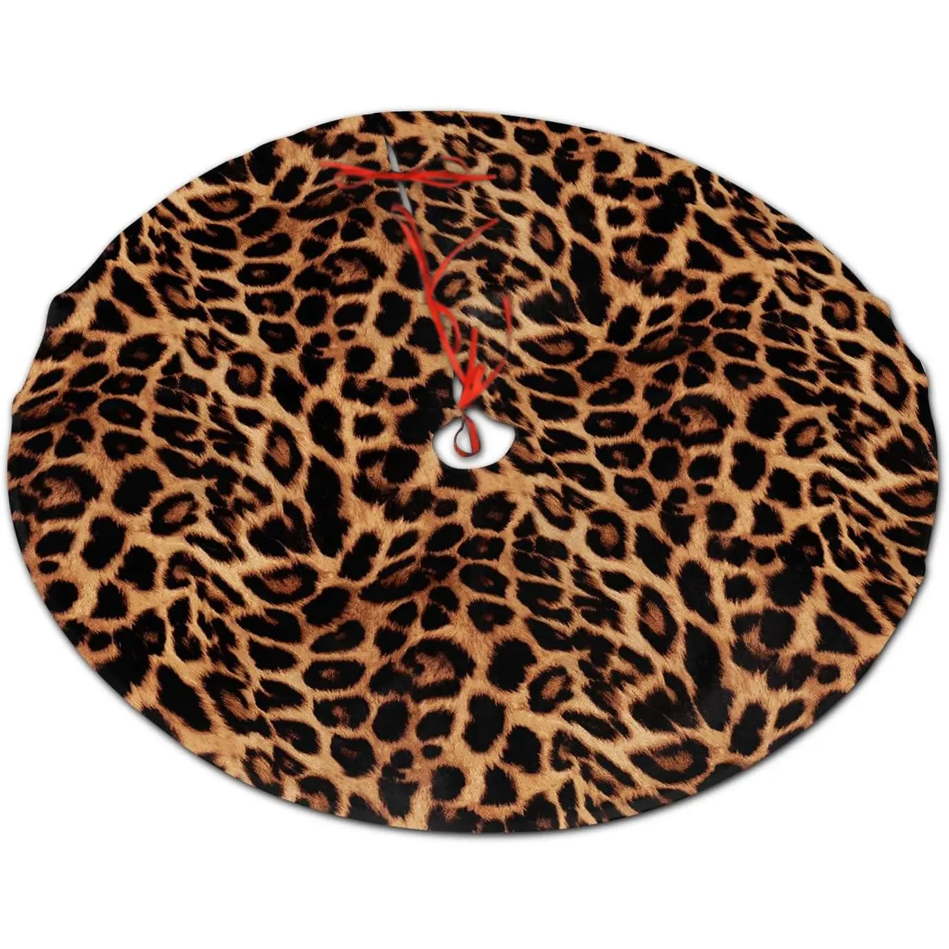 36 Inch Christmas Tree Skirts, Festive Xmas Decorations for Indoor Outdoor Use, Leopard Print Christmas Tree Mat for Festival Celebrations
