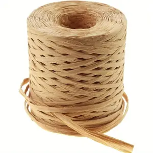 328 Yards Raffia Paper Craft Ribbon Packing Paper Twine, 1/4 Inch by 328 Yards (Kraft)