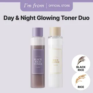 [I'm From Official Shop] Day & Night Glowing Toner Duo - Black Rice Toner, Rice Toner | Skincare Lightweight Radiant