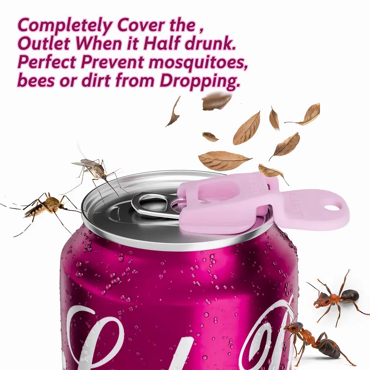 Complete Cover Beverage Barricade – Easy Tab Opener Drink Can Protector Caps – Colorful Shields for Soda, Beer, Coke – Protects from Bugs, Bees, Dust at Parties, BBQs, and the Beach