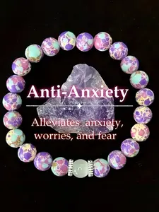 Catseye Simulated Imperial Jasper Natural Stone Bracelet, Unisex Artificial Beaded Jewelry, Beautiful Healing Accessory, Trendy Jewellery Accessories