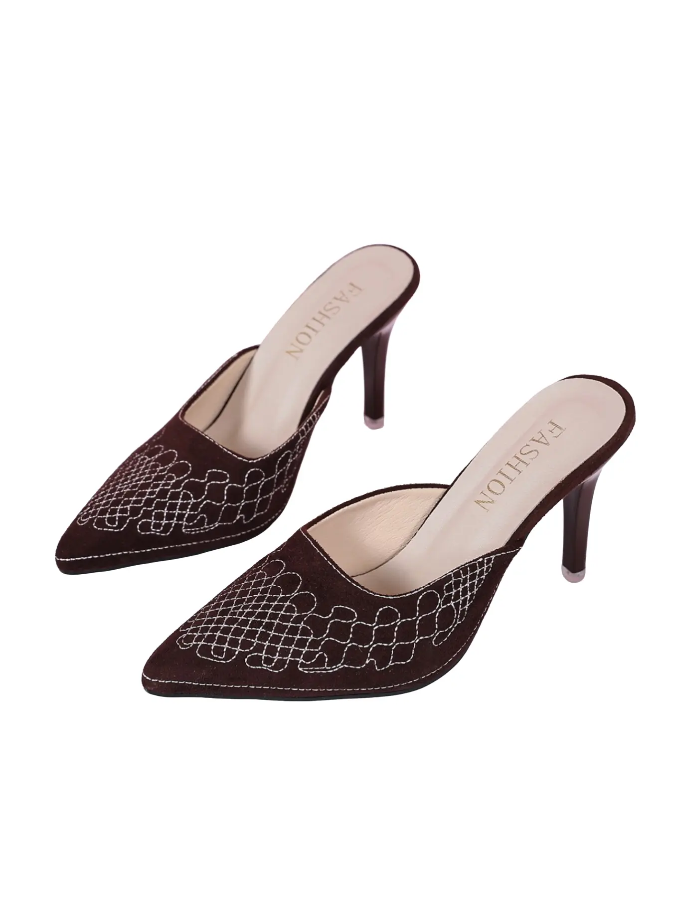 Vintage Embroidered Velvet High Heel Sandals, Slip-On Comfortable Footwear, Easy On-Off Design, Perfect for Daily Wear and Street Style