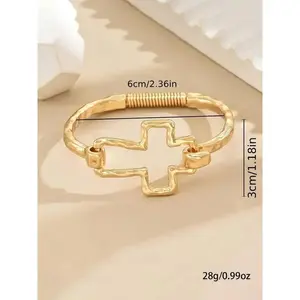Cross Design Bangle Bracelet Fashion Jewelry for Party Daily Clothing Decor Trendy All-match Exquisite Jewelry for Birthday Gift