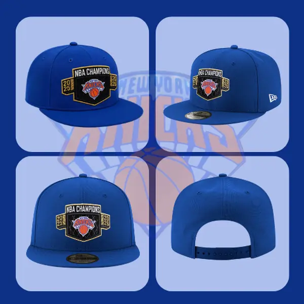 New Era 9FIFTY New York Knicks 2026 Champions Royal Blue Snapback Cap – NBA Finals Celebration Flat Brim Collector Hat