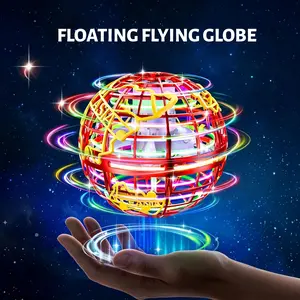 Hand Operated Flying Toy  for Kids -360 Motion Sensor Mini levitating flying globe, Hands- Free Hover Ball Toy with LED Lights, Indoor/ Outdoor Flying Orb Ball for Boys & Girls Ages 8+ flying orb ball flying ball flying toys hover ball galaxy ball flyball
