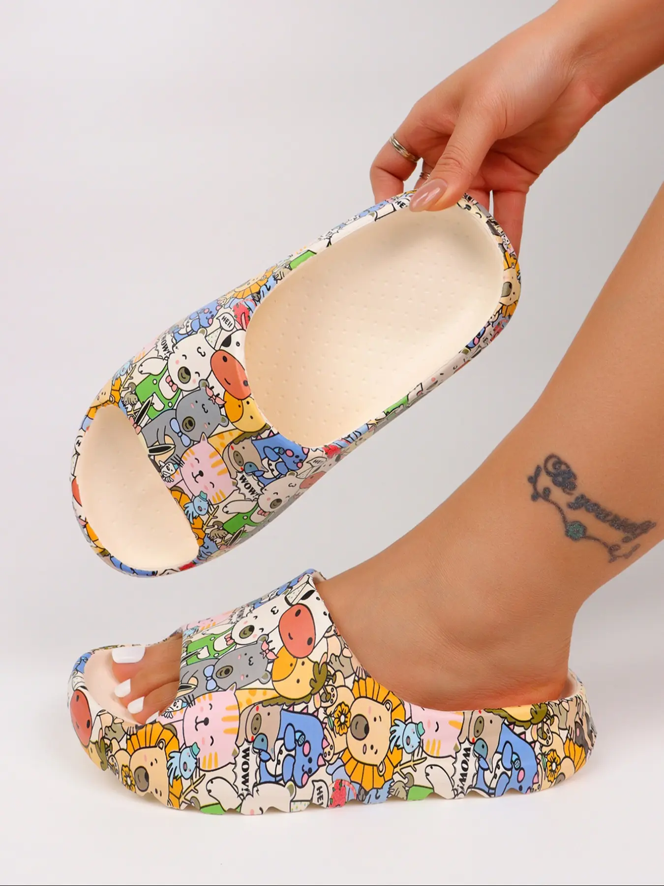 Women's Fashion Portable Sandals, Slipper, House Slippers, Casual Slippers, Cute Cartoon Animal Print, Ultra-Soft Eva Cushioned, Lightweight, Easy On/off, Summer Indoor Outdoor Wear, Home Slippers, Indoor Shoes