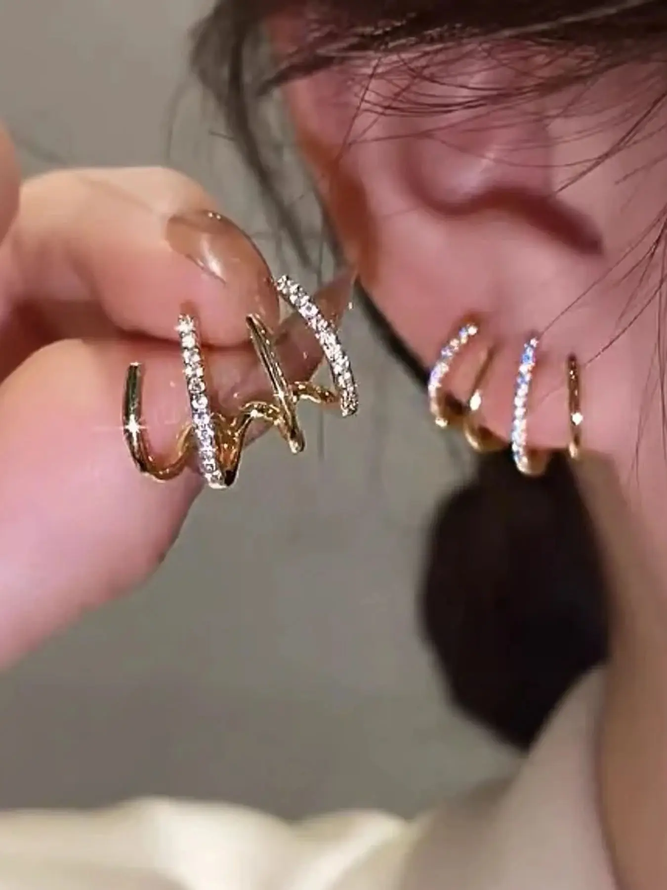 【Claw Earring Cuff】1 Pair of Women's Claw Earrings, Statement Earrings, Ear Cuffs, Earcuff, Dazzling and Luxurious, Elegant, Chic Gorgeous Jewelry, Suitable for Various Occasions, Hypoallergenic, Ideal Gift for Festivals