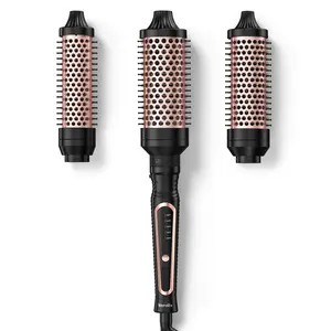 Terviiix PRO Thermal Brush Set for Voluminous Style, Non-blowing Heated Round Brush with Adjustable Temp, 3-in-1 Curling Brush with Detachable Head(1.25'',1.5'',1.77''), 20S Fast Heating with Dual MCH