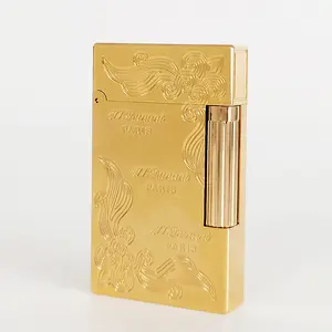 [GIFT BOX] Flower Engraved Gold Gas Luxury Metal Lighter (NO FUEL), Profect gifts boyfriend
