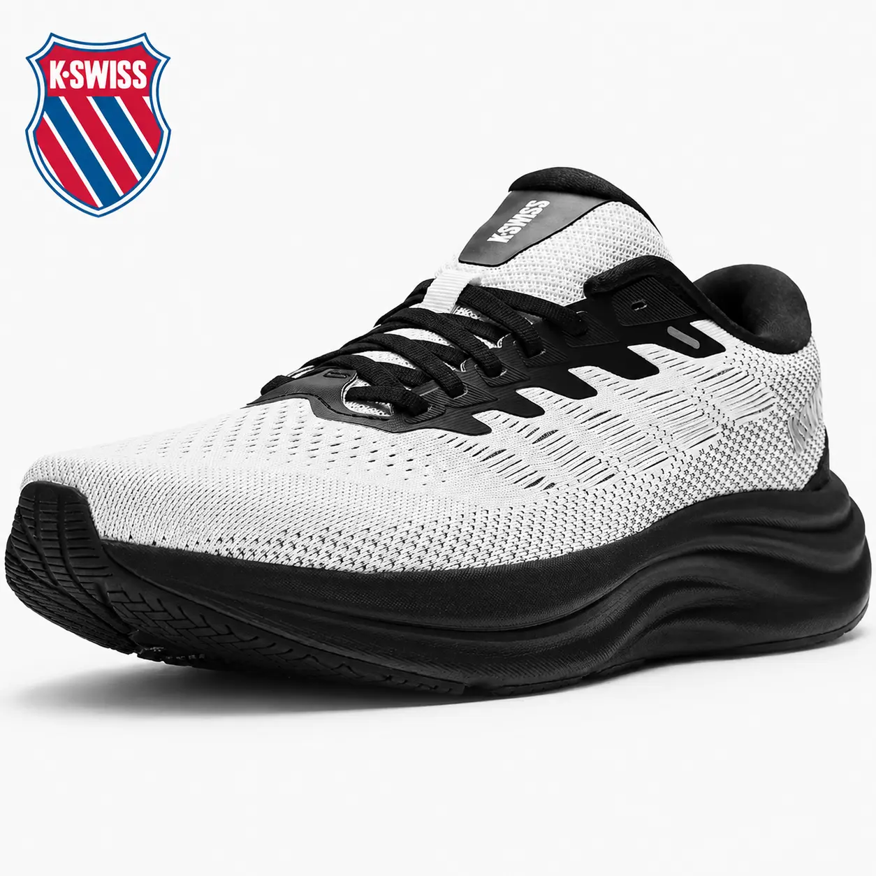 K-Swiss Men Shadx Running Shoes White/Black Light Cushion Wide Fit Gym Sneakers