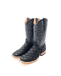 Cowboy Boot Black Pirarucu Bass