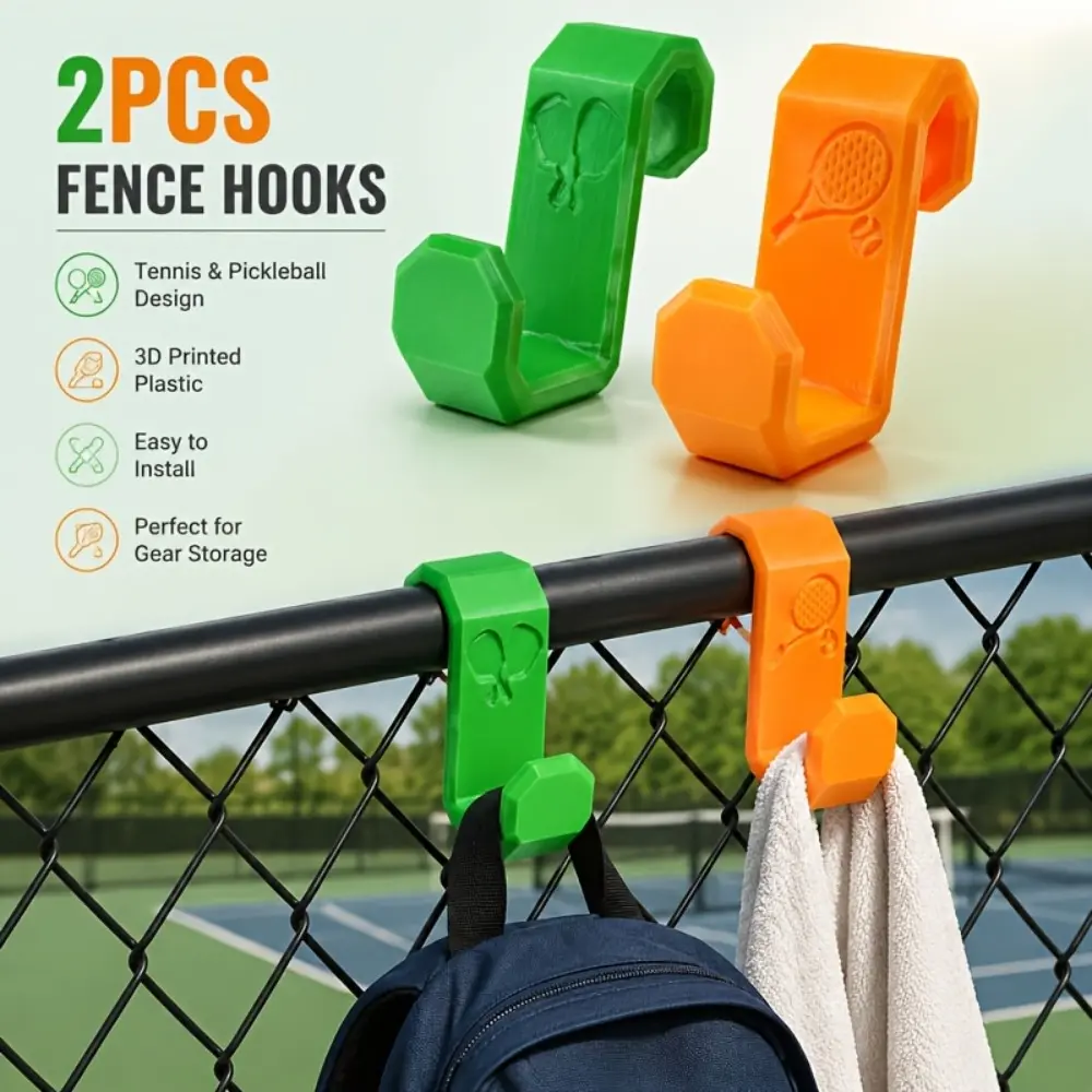 2pcs/4pcs Tennis Fence Hooks Heavy Duty Sports Gear Organizer Portable Pickleball Baseball Fence Hanger Viral Summer Outdoor Accessory for Towel Backpack Water Bottle Court Storage