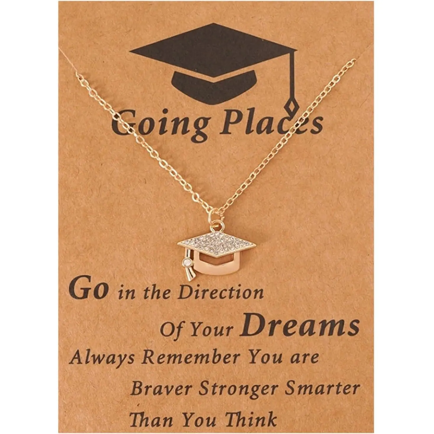 Title Women’s Graduation Necklace, Dainty Rhinestone Graduation Cap Pendant Necklace, Congratulatory University Graduation Jewelry, Personalized Keepsake Gift for Graduates