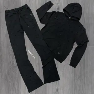 FO - Stacked Acid Crystal Sweat suit - Black - 6187