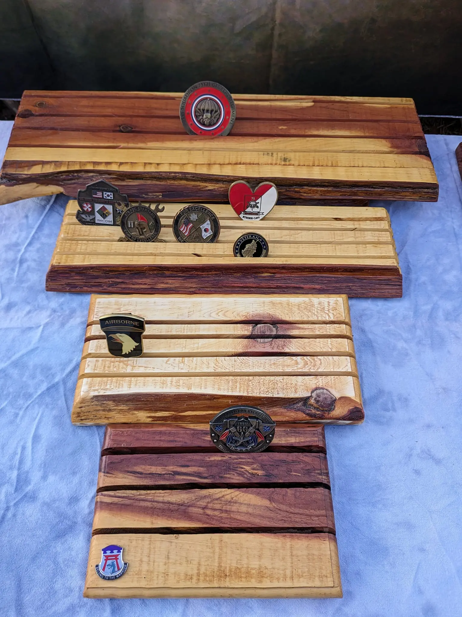 Challenge coin racks