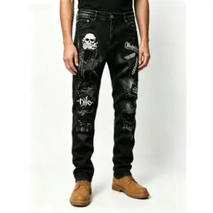 Men's  jeans Y2K Grunge Revival, The Jeans You’ve Been Searching For Edgy Skull Jeans That’ll Elevate Every Outfitmen summerwins