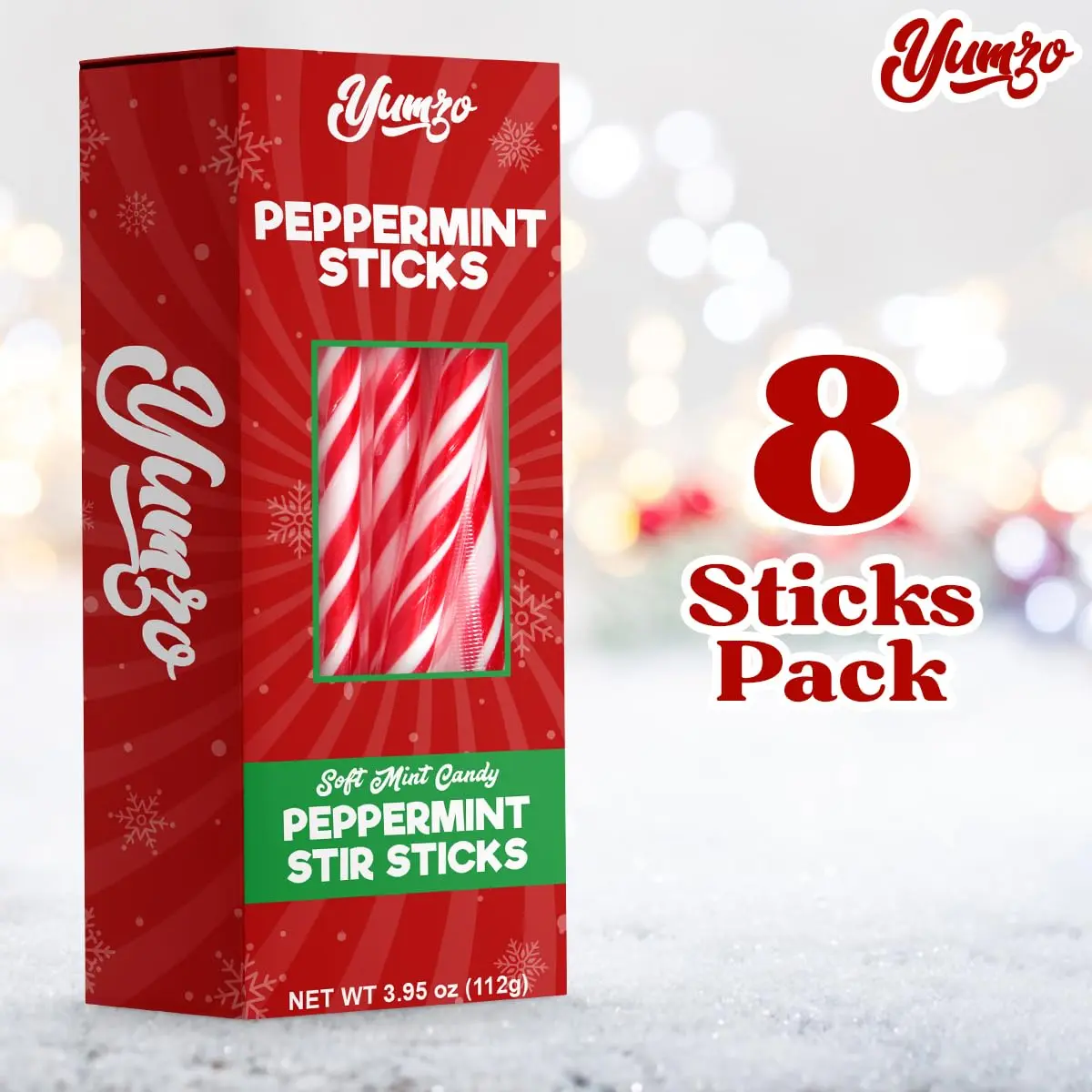 Peppermint Candy Sticks, Christmas Candy Individually Wrapped, Delicious Christmas Candy Cane Sticks, Perfect Peppermint Sticks candy for Christmas Trees, Candy Cane Décor.