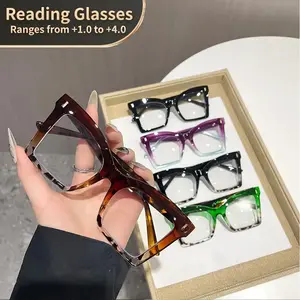 5 Pcs Large Frame Reading Glasses, Reading Eyeglasses, Reading Eyewear, Fashionable High-Definition Lenses, Comfortable Portable Women's Magnifying Glasses, Daily Office Essential