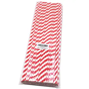 18 Inch Extra Long Paper Drinking Straws - For Large Drinks, Cotton Candy Sticks, DIY Crafts - Red, 100 Counts- 100% Biodegradable