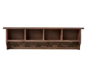 Alaterre Furniture Pomona Coat-Rack 6 Hooks 4 Cubbies