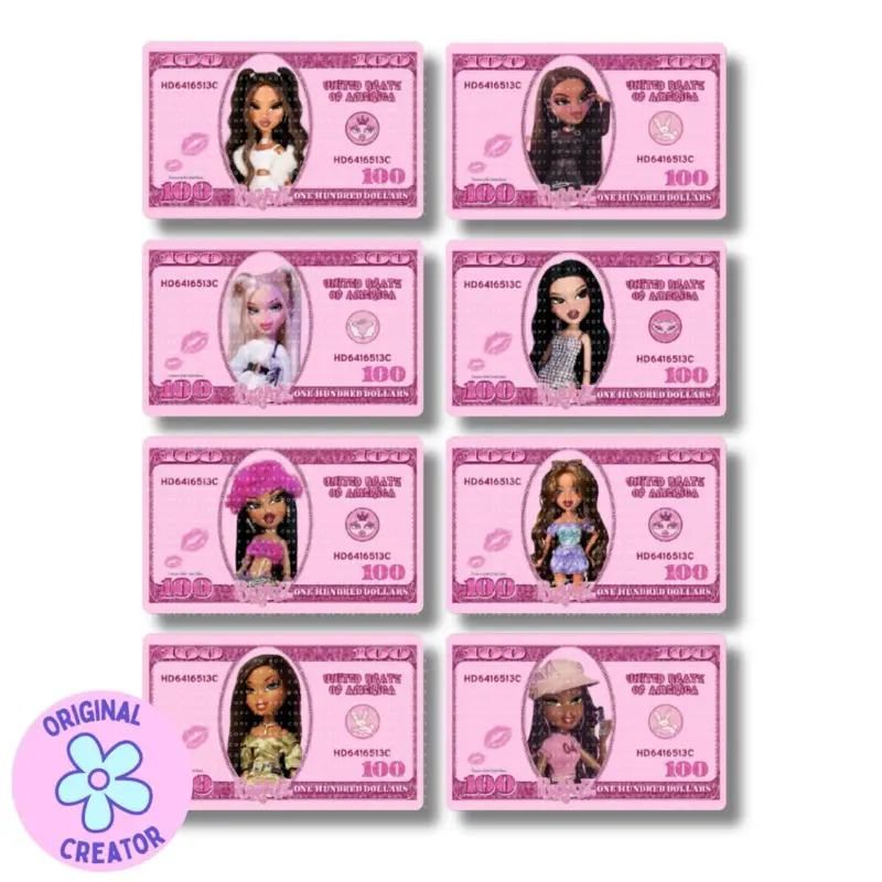 Pink Bill Dollz Premium Vinyl Credit Card Sticker Cover - Water-Resistant, Small/Large Chip or No Chip Options for Personalized Card Protection (Toys & Hobbies, DIY Scrapbooking & Stamping Accessory)