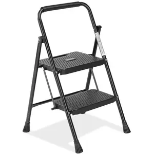 Folding Ladder Stool - Lightweight and Sturdy, with Anti-Slip Feet - Perfect for Home, Kitchen, and Office Use, Easy Storage and Portable Design