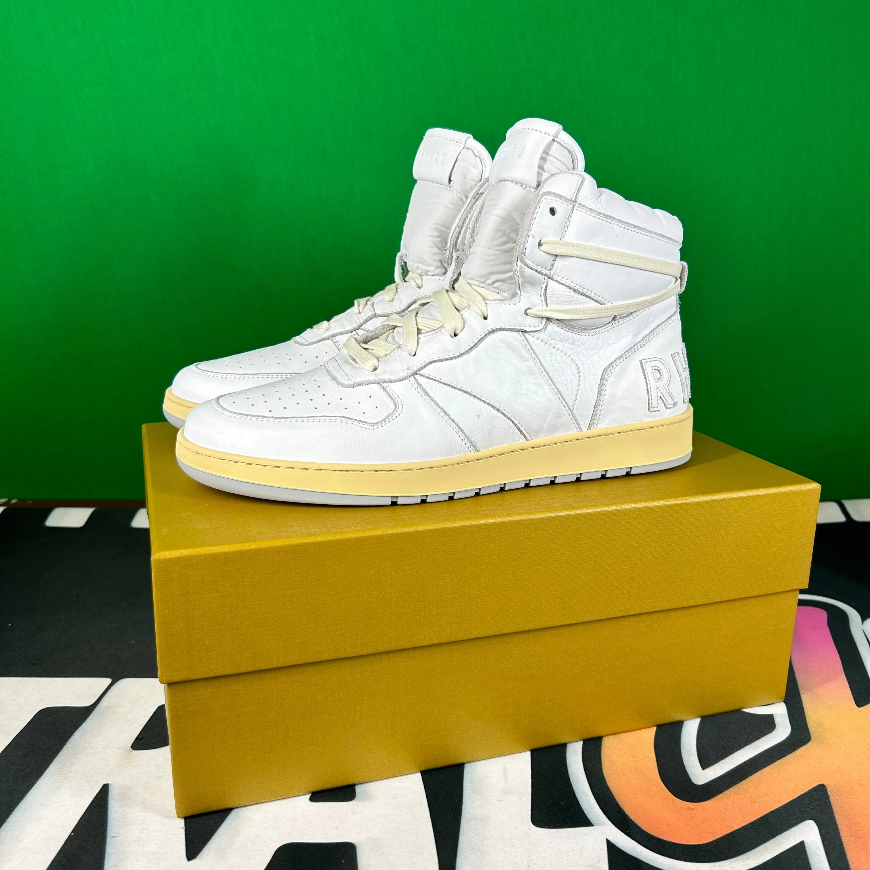 RHUDE Authentic Rhecess High White Sneaker - MSRP:$685.00 Size 8 Mens Shoe