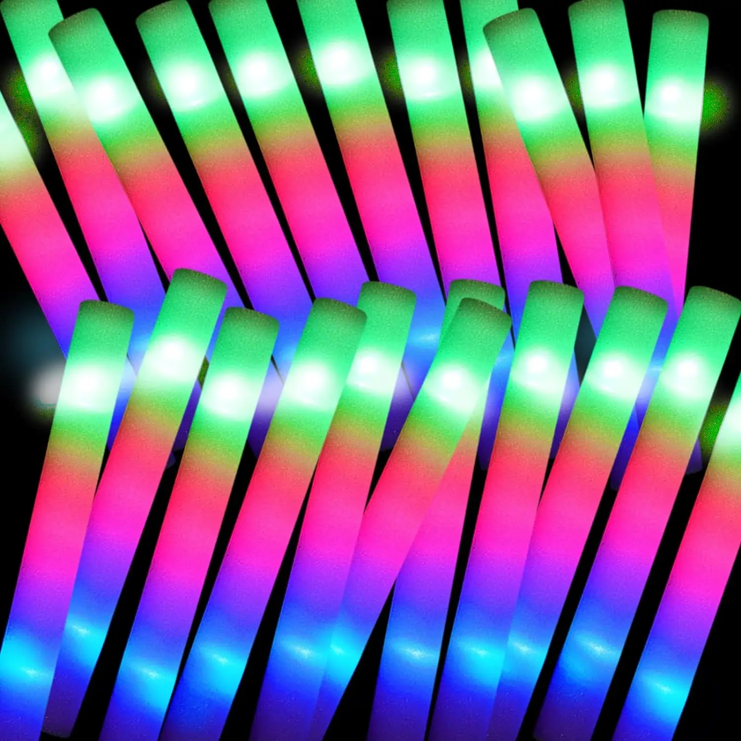 AVTCTEK 45-Pack LED Glow Sticks, Ultra Bright LED Light Up Toys with On/Off Switch, Bulk Reusable Party Supplies for Kids, Adults, Rave, Festival, Wedding, Halloween & Camping