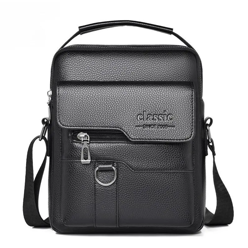 Maxoner Men's Minimalist Waterproof Leather Crossbody Messenger Bag - Small Adjustable Strap Shoulder Bag, Men's Accessory for 9.7" iPad, Work Office Use [Local Delivery], Waterproof Leather Bag backtoschool