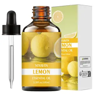 Nivanin Lemon Essential Oil Set, 30ML/60ML/100ML Liquid Fragrance Citrus Aromatic Scent, Aromatherapy, Perfect Gift for Skin & Hair Care, Home Office Use
