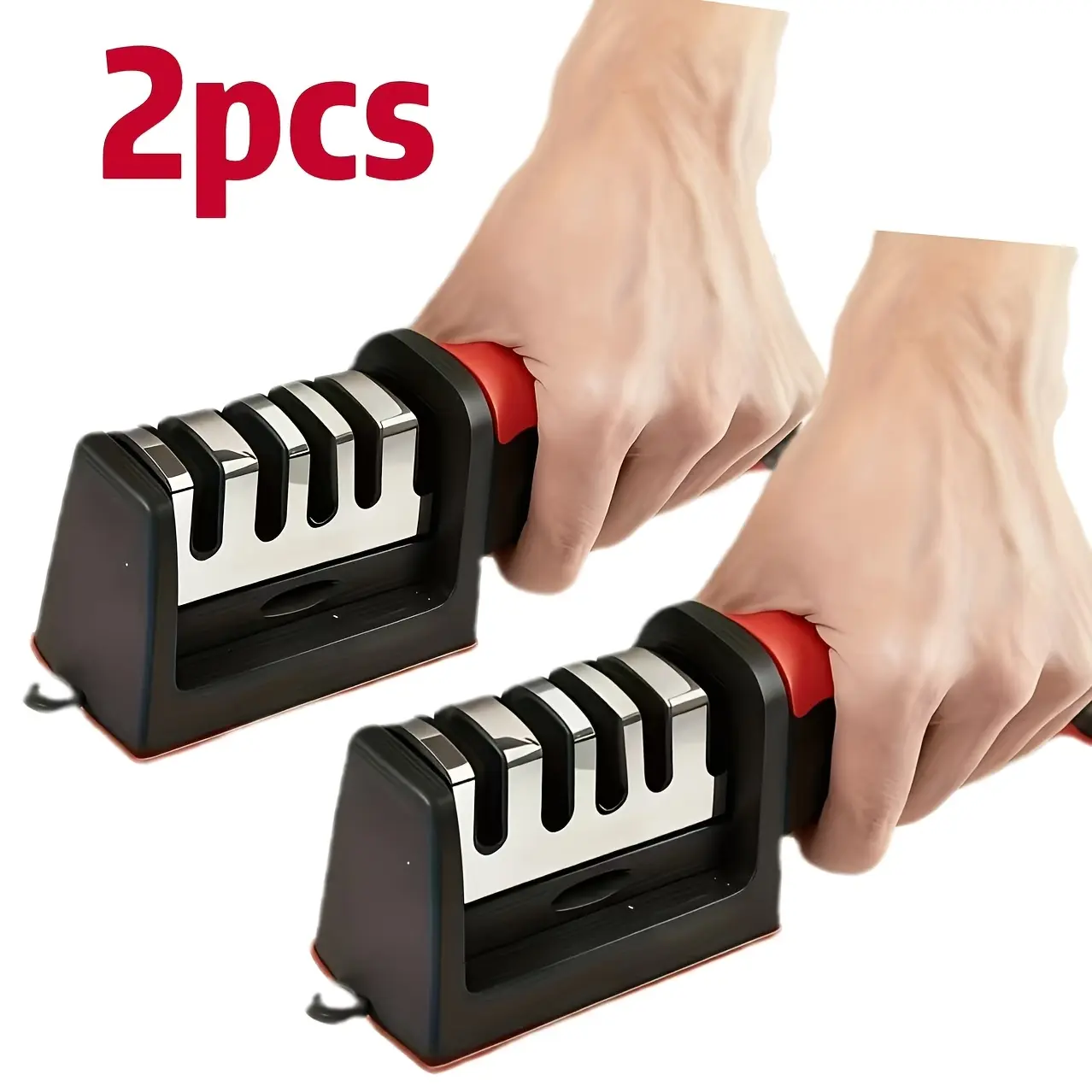 Buy one, get one free. Multifunctional four-stage sharpening stone for easily and quickly sharpening dull knives. Ceramic sharpening stone — easy to hang, a kitchen essential, great for summer home items, Mother’s Day gift