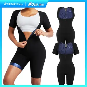 Sauna Suit for Women Waist Trainer 3 in 1 Full Body Shaper Workout Jumpsuit Sauna Wear Sports Athletic Training Apparel Gym Clothes Sauna Suit Set,  Women Sportswear