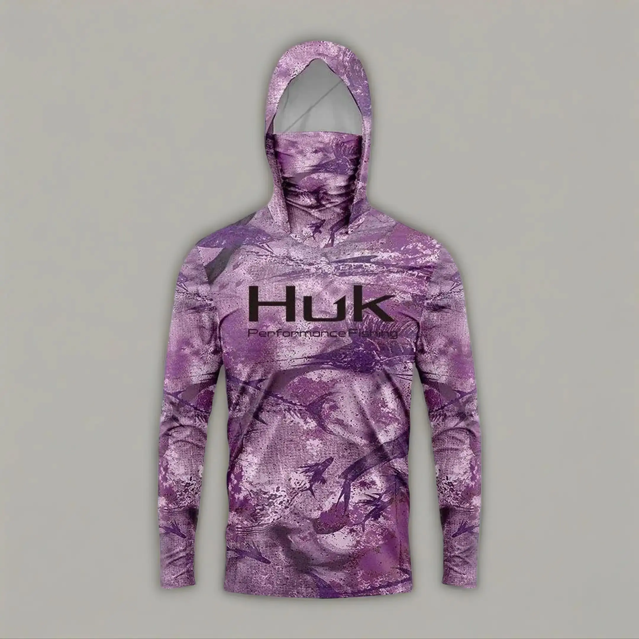 Unisex Adult Micro-Knit Camo Performance Fishing Hoodie - Integrated Face Gaiter, Long Sleeve UV Shield, Moisture-Wicking, Nova Camouflage Print, Multi-Size (S, XXL), Adults, Abrasive Saltwater Resistant, Advanced Thermal Control, Backcountry Hunting