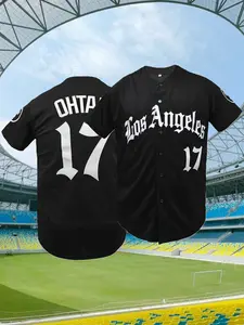 Men's Los Angeles #17 Stitched Baseball Jersey,Loose Breathable Baseball Shirt,Name and Number Embroidered Baseball Uniform, Casual Short Sleeve Sportswear, Unisex, All Seasons, Sports Top