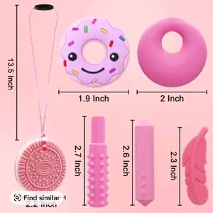 6-Pack Silicone Sensory Chew Necklaces for Kids with Autism - Safe Fidget Jewelry, ADHD/SPD Chew Toys, Easter Gift