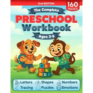 The Complete Preschool Workbook: Engaging Activities to Learn Numbers, Letters, Shapes, Fine Motor Skills, Problem Solving, Emotions, and More! Paperback – December 30, 2024