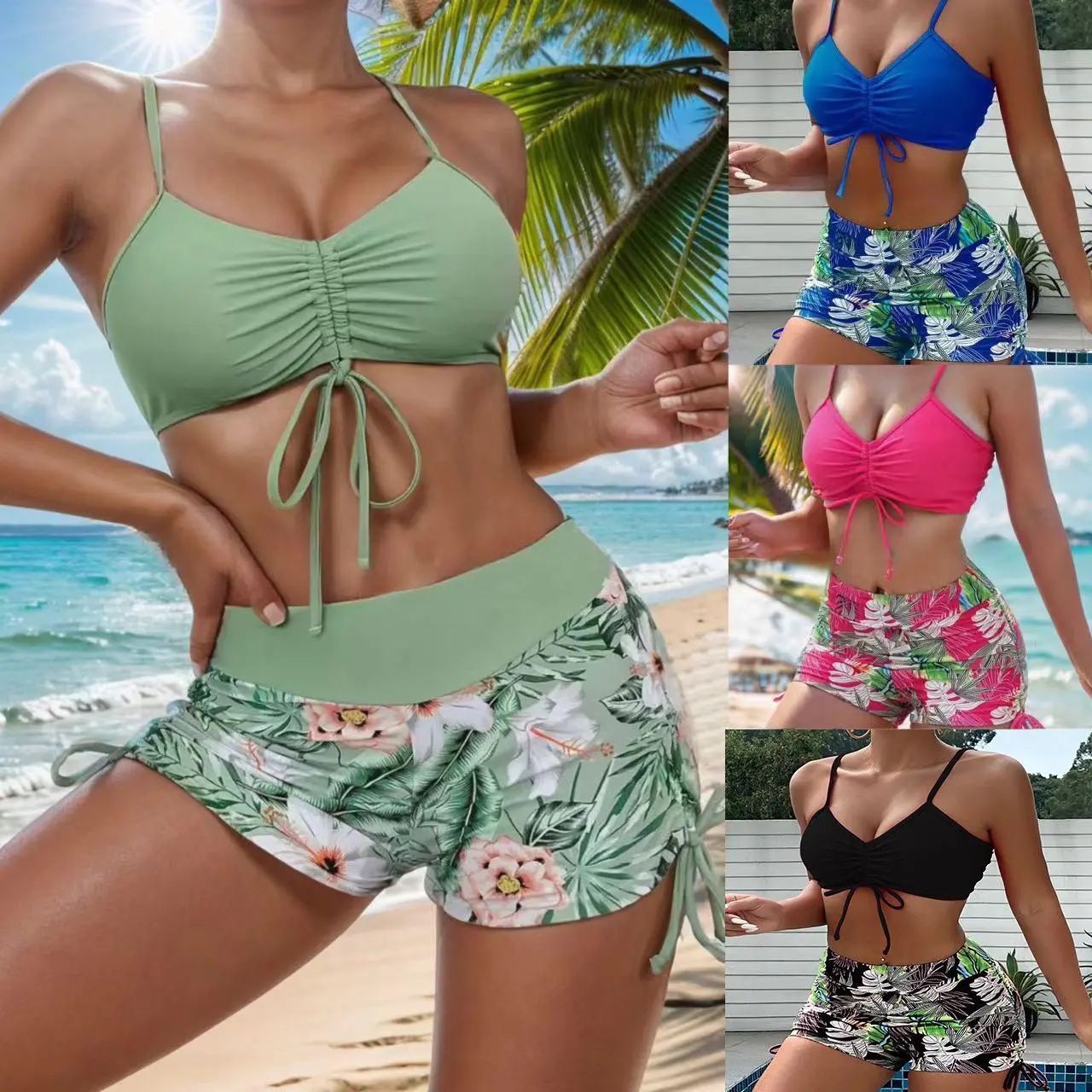 Plus-size 2-Piece Split Bikini Set, Sports & Outdoor Swimwear for ALL Women