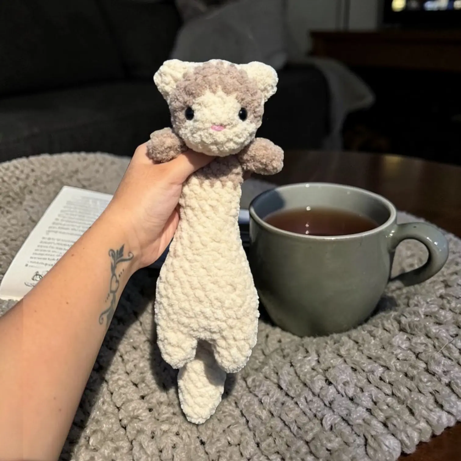 Mini Floppy Ferret Crochet Amigurumi Ferret Toy Pet Lover Crochet Gift for Collectors and Enthusiasts