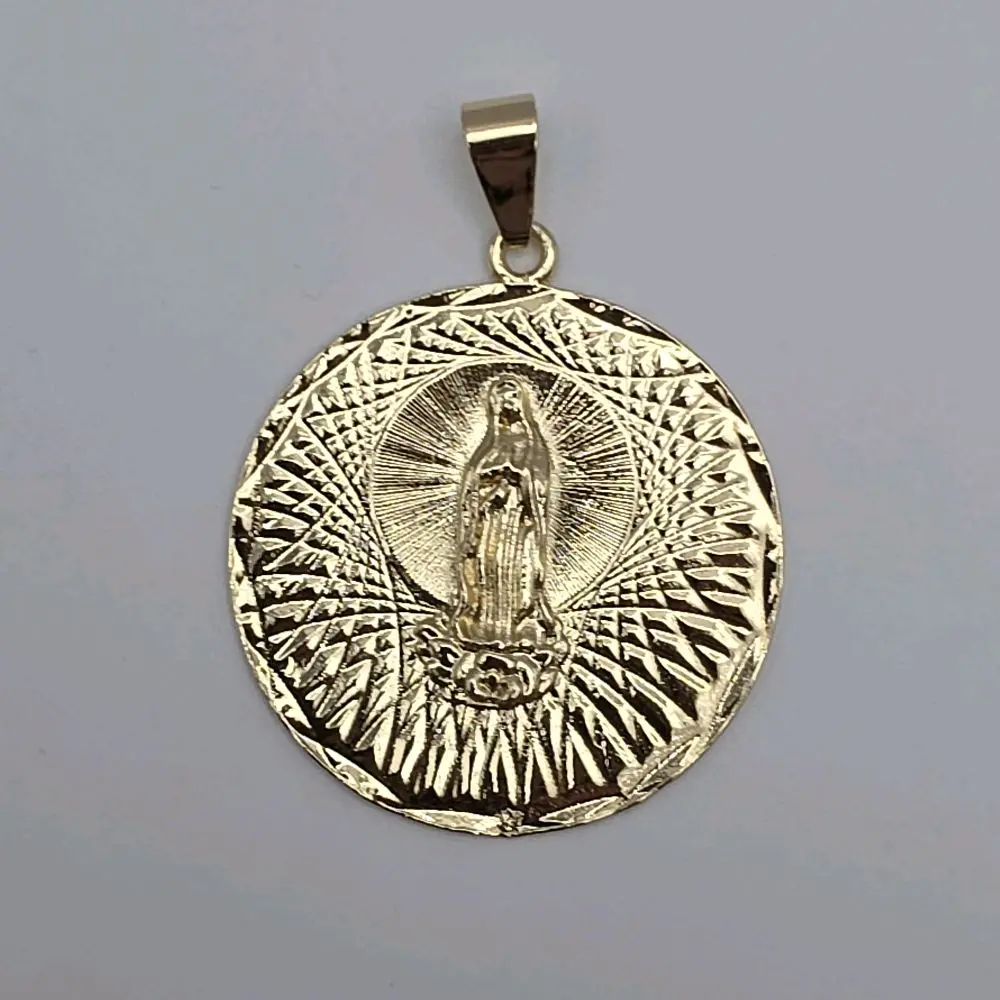 Virgin Mary beautiful PENDANT fancy   design religious style gold-plated NO CHAIN