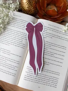 Maroon Bow Bookmark for Coquette Booktok Readers