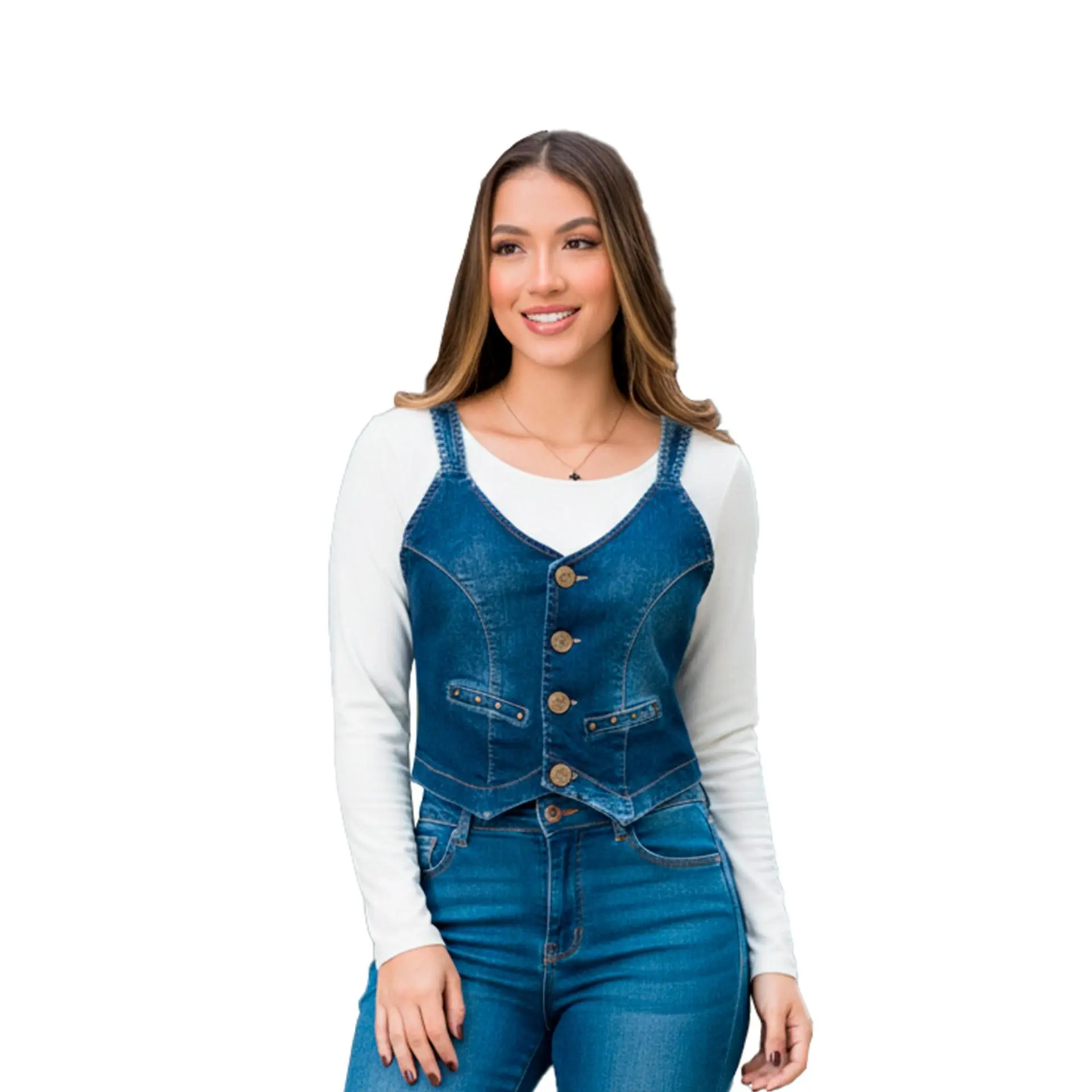 Chaleco Denim Sin Mangas 2B6430CL