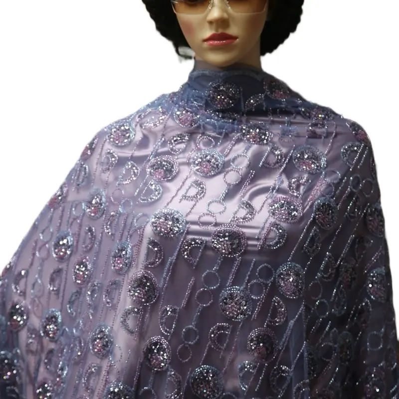 Lavender stone lace for prom dress