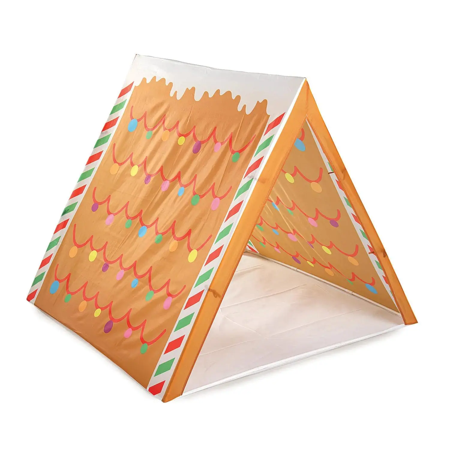 45" x 33" Christmas Gingerbread House Brown Nonwoven Play Tent