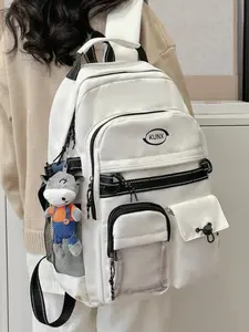 2025 New Japanese-Style Backpack, Preppy Niche Design with Collegiate Charm, Suitable for High School College Students, Stylish, Practical & Casual, Large-Capacity Laptop Backpack, Unisex with Pendant