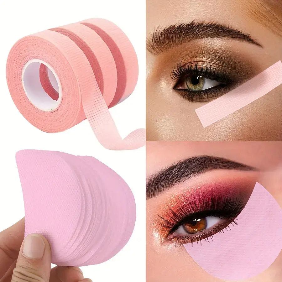 10pcs eye makeup patch, 3 rolls of false eyelash tape, eye shadow application, eyeliner pen fine makeup template tape, eyelash protective pad for eyelash extension, cosmetics accessories for eye makeup, makeup kit
